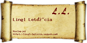 Lingl Letícia névjegykártya